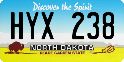 ND license plate HYX238