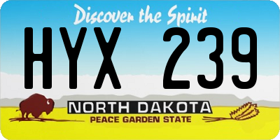 ND license plate HYX239