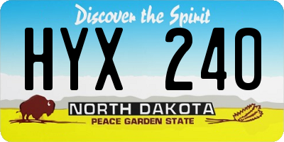 ND license plate HYX240
