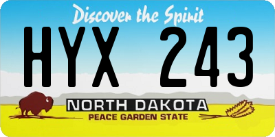 ND license plate HYX243