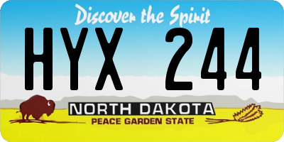 ND license plate HYX244