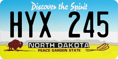 ND license plate HYX245