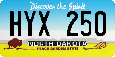 ND license plate HYX250