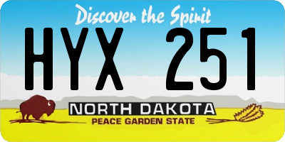ND license plate HYX251