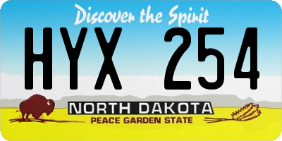 ND license plate HYX254