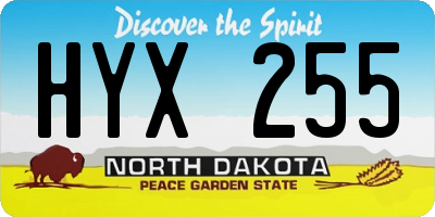 ND license plate HYX255