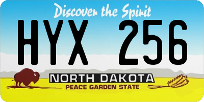 ND license plate HYX256