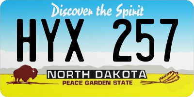 ND license plate HYX257