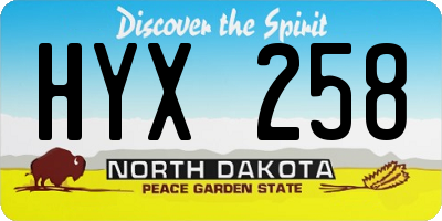 ND license plate HYX258