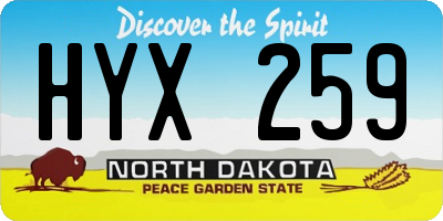 ND license plate HYX259