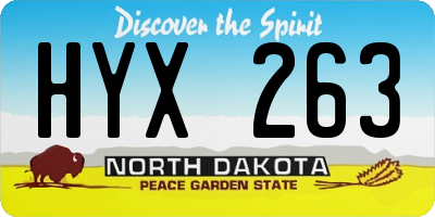 ND license plate HYX263