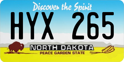 ND license plate HYX265