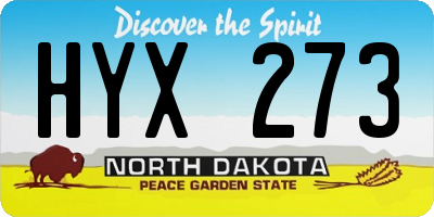 ND license plate HYX273