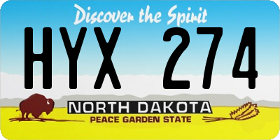 ND license plate HYX274