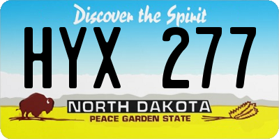 ND license plate HYX277