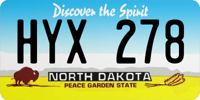 ND license plate HYX278