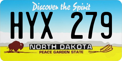 ND license plate HYX279