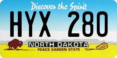 ND license plate HYX280