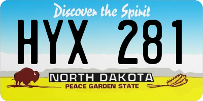 ND license plate HYX281