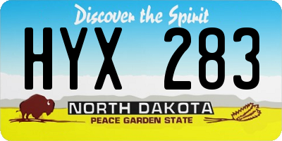 ND license plate HYX283