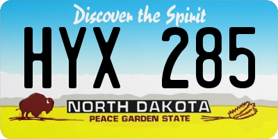 ND license plate HYX285