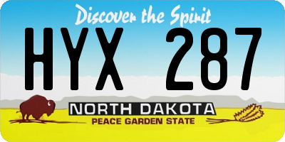 ND license plate HYX287