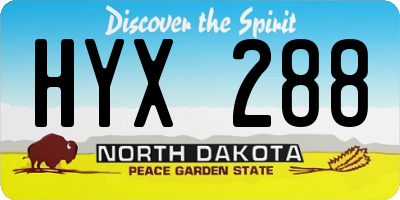 ND license plate HYX288
