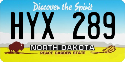 ND license plate HYX289