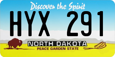 ND license plate HYX291
