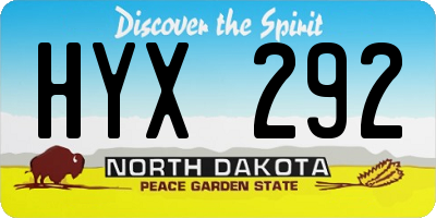 ND license plate HYX292