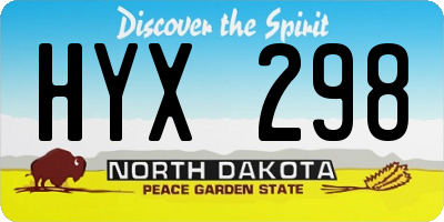 ND license plate HYX298