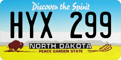 ND license plate HYX299