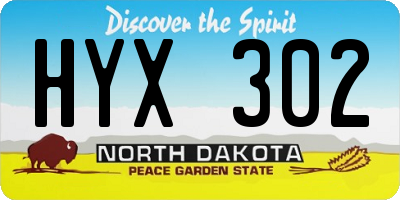 ND license plate HYX302