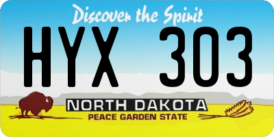 ND license plate HYX303