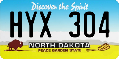 ND license plate HYX304