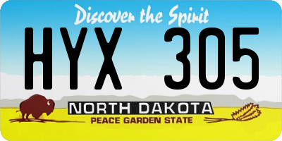 ND license plate HYX305