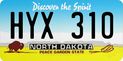 ND license plate HYX310