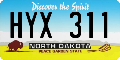 ND license plate HYX311