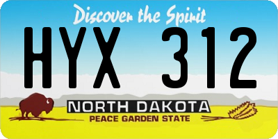 ND license plate HYX312