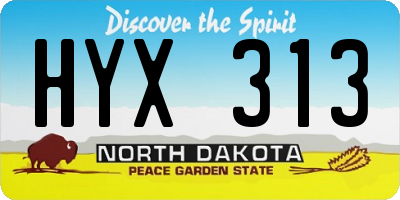 ND license plate HYX313