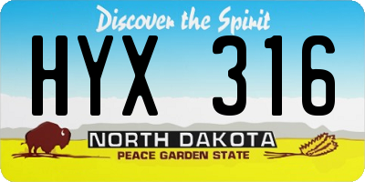 ND license plate HYX316