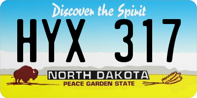 ND license plate HYX317