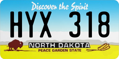 ND license plate HYX318