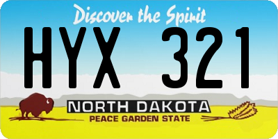 ND license plate HYX321