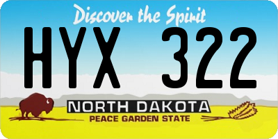 ND license plate HYX322