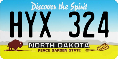 ND license plate HYX324