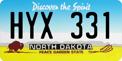 ND license plate HYX331