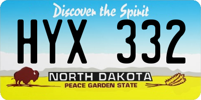 ND license plate HYX332