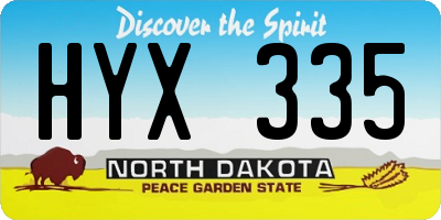 ND license plate HYX335