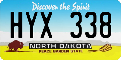 ND license plate HYX338